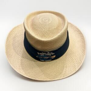 Vintage London Bridge Golf Course Lake Havasu Straw Wide Brim One Size Hat USA